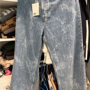 Cos cotton wide leg Blue Acid Wash Jeans Sz 29 NWT